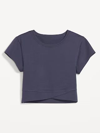 PowerChill Cropped Cross-Front Fitted T-Shirt for Women | Old Navy (US)