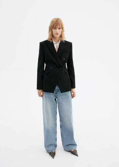 Double-breasted suit jacket -  Women | Mango United Kingdom | MANGO (UK)