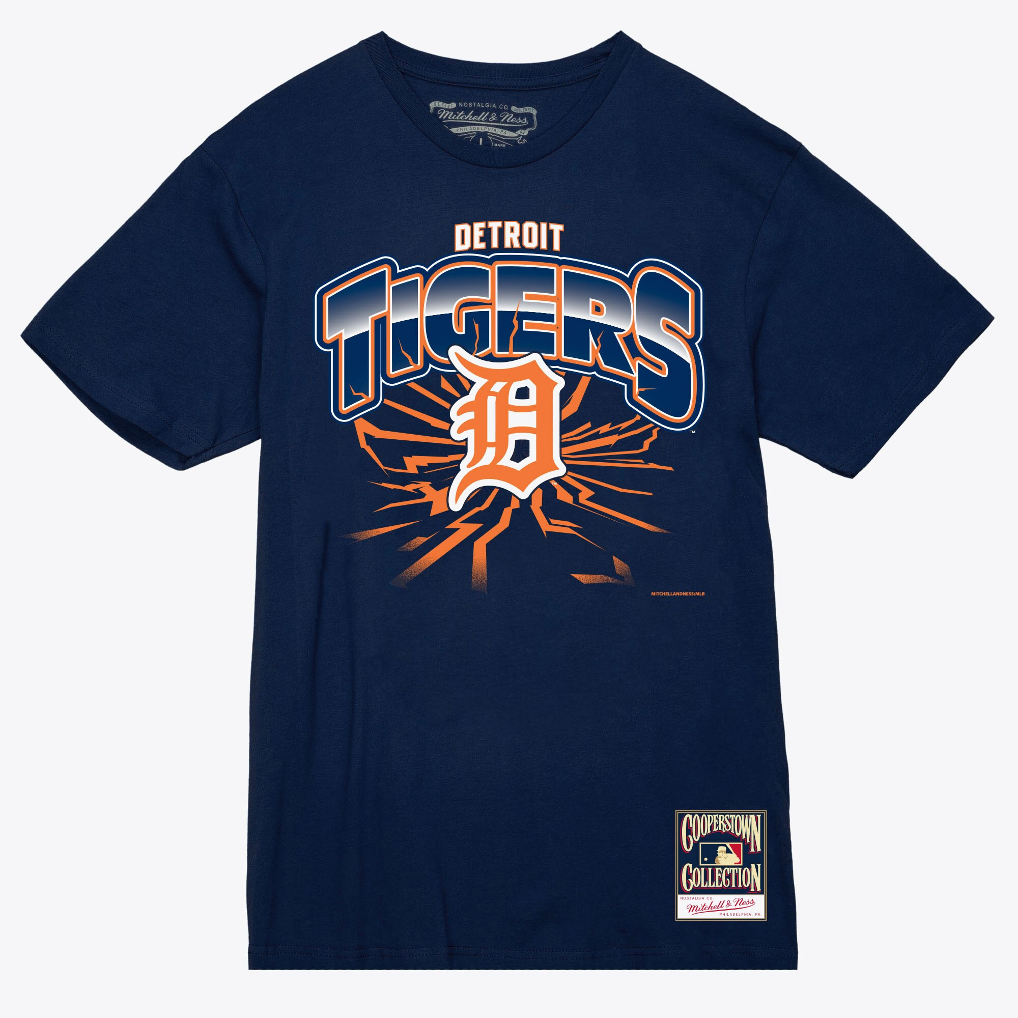 Men's Navy Detroit Tigers Earthquake T-Shirt | Mitchell & Ness