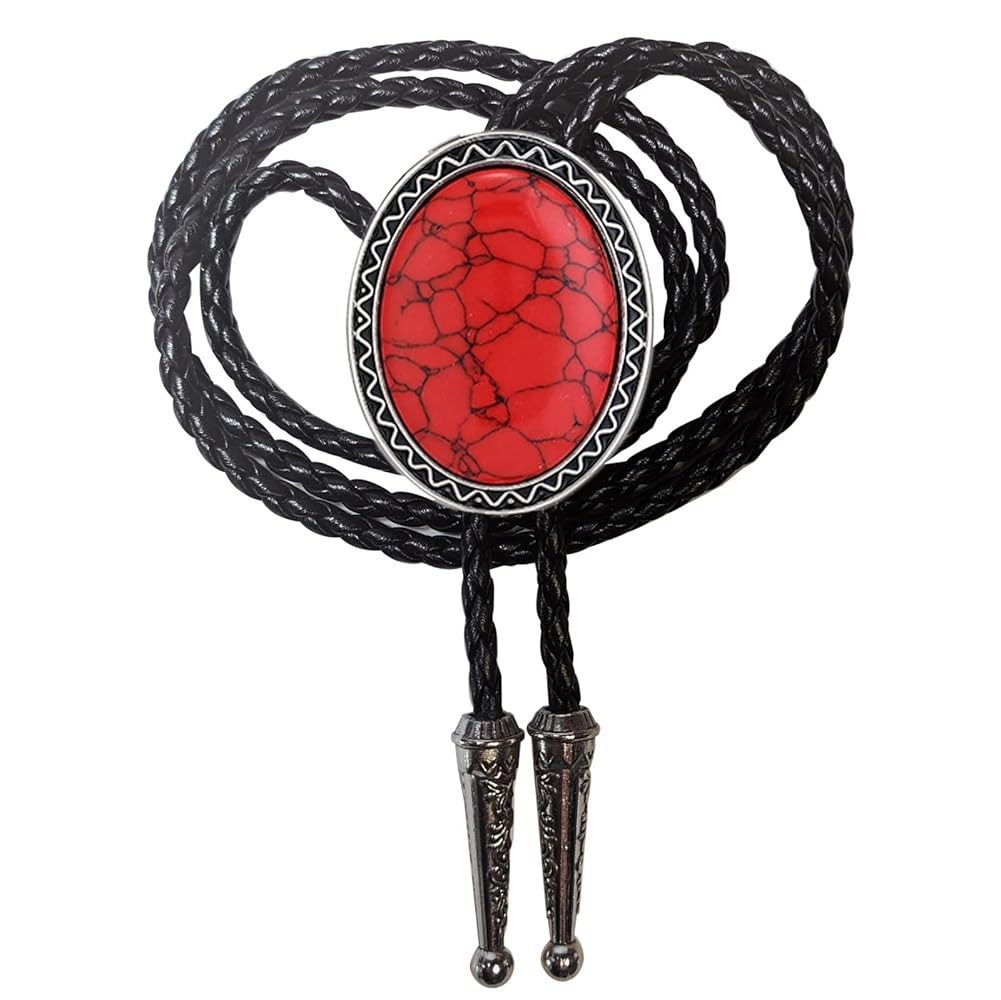 Turquoise Agate Granite BOLO Tie for Men Women Leather Wedding Necklace Western Cowboy Necktie | Amazon (US)
