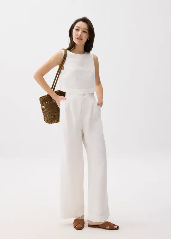 Devika Linen Tailored Wide Leg Pants | Love, Bonito USA