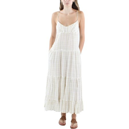 Free People Womens Marigold Window Pane Cotton Maxi Dress | Walmart (US)