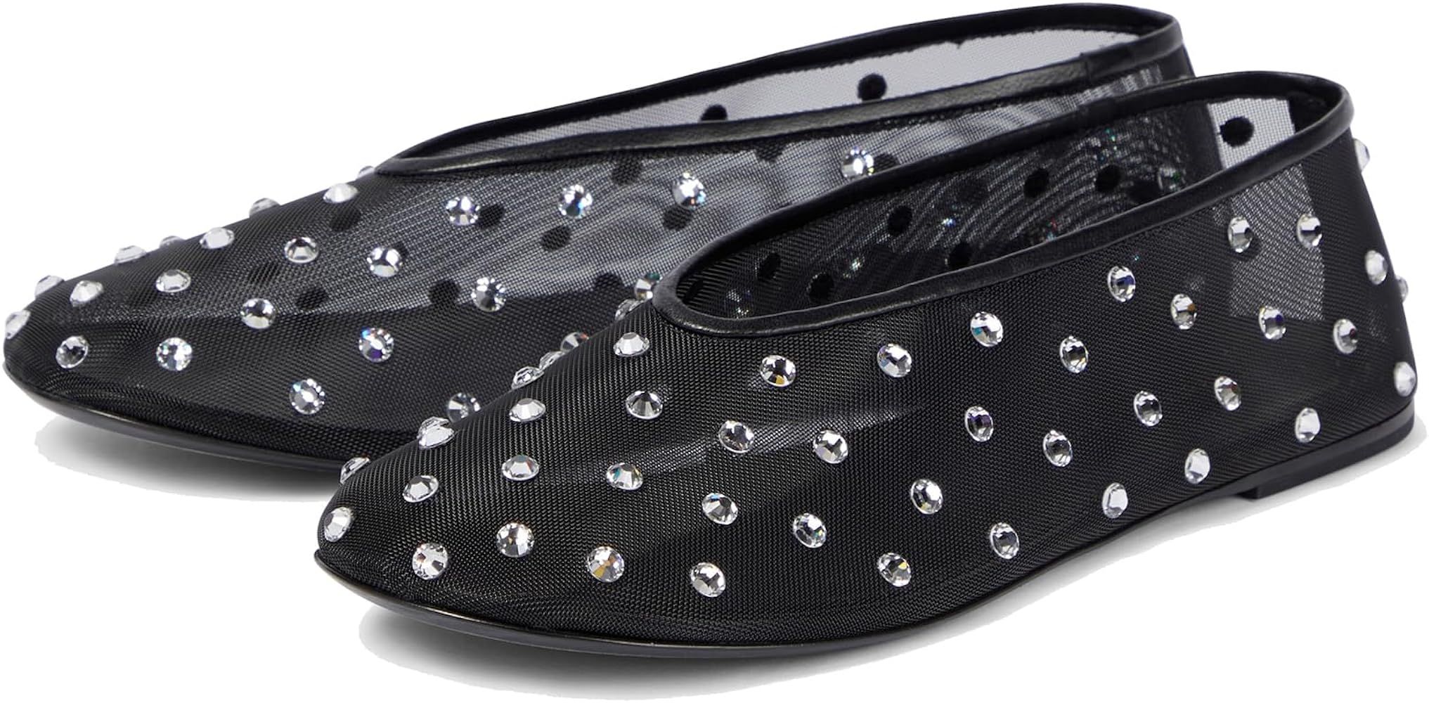 Arqa Crystal-Embellished Mesh Flats Marcy Rhinestone Ballet Flat Slip On Ballerina Shoes Comforta... | Amazon (US)