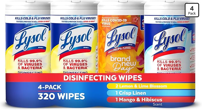 Lysol Disinfecting Wipes Bundle, Home Apartment Dorm Room Essentials and Cleaning Supplies, All P... | Amazon (US)