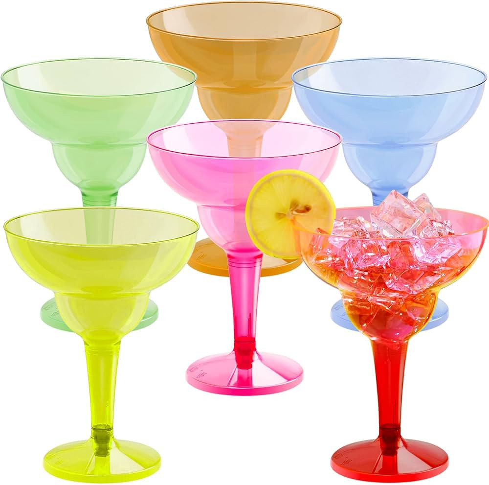 JOYIN 36 Packs Plastic Margarita Glasses Cups 12 oz Disposable Cinco De Mayo Fiesta Party Decorat... | Amazon (US)