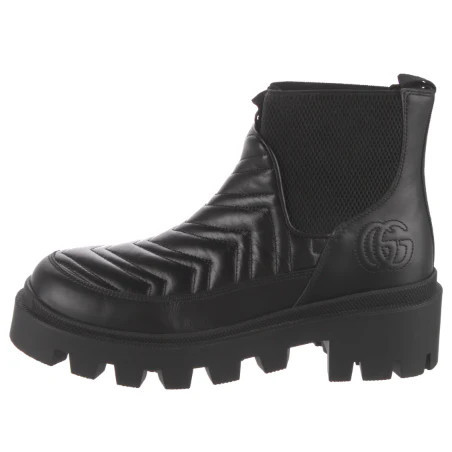 (WMNS) Gucci Matelassé Chelsea Boot 'Triple Black' 643958-DH7D0-1000 | KICKS CREW