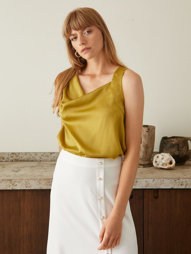 MOTF PREMIUM STRAIGHT FIT DRAPED TANK TOP | SHEIN