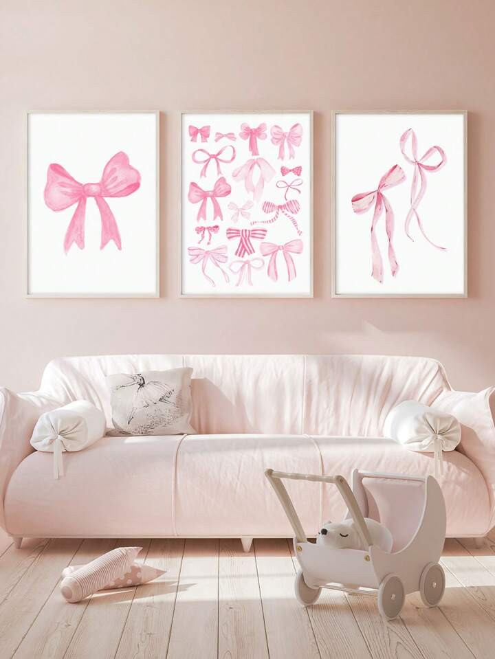 From  $2.80       
    $2.90
   
  -3%
        3 Pieces Pink Bowknot Canvas Poster Print Pictures... | SHEIN