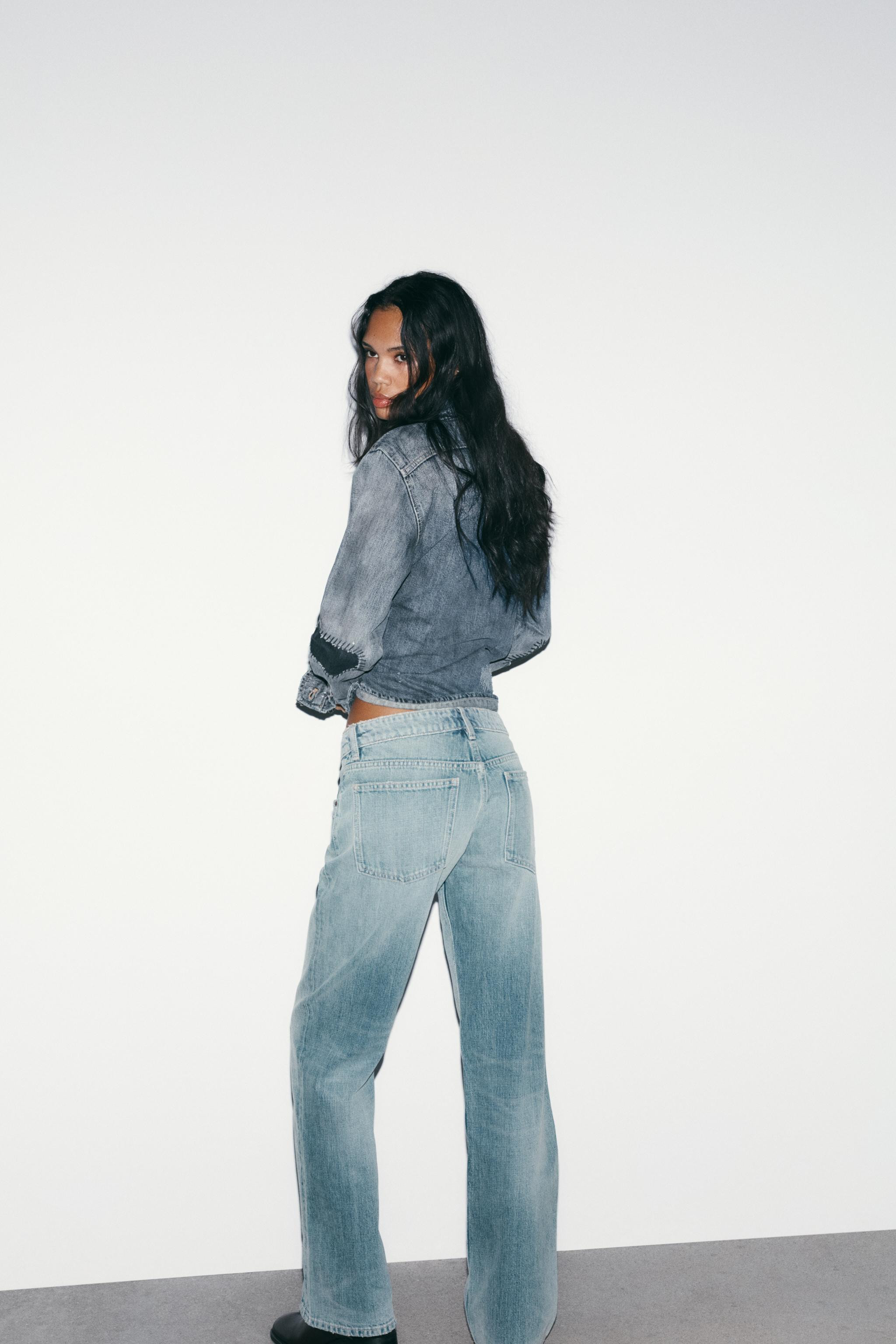 TRF WIDE-LEG LOW-RISE JEANS | Zara UK