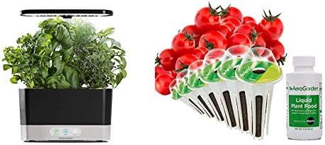 AeroGarden Black Harvest Indoor Hydroponic Garden & Red Heirloom Cherry Tomato Seed Kit (6-pod) | Amazon (US)