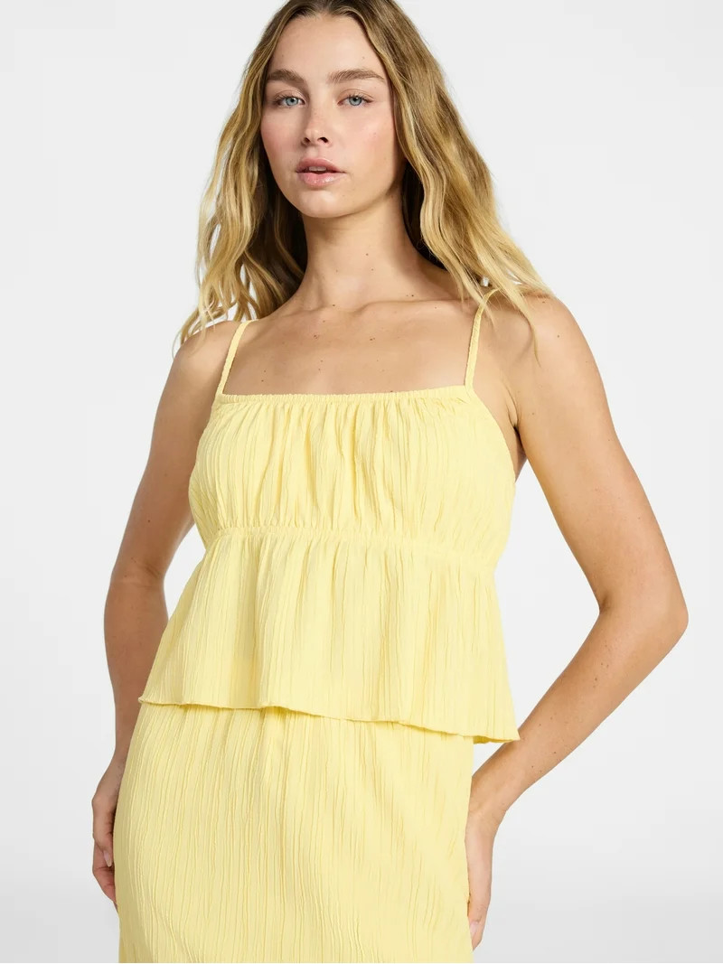 No Boundaries Babydoll Cami and Maxi Skirt, 2-Piece Set, Women's | Walmart (US)