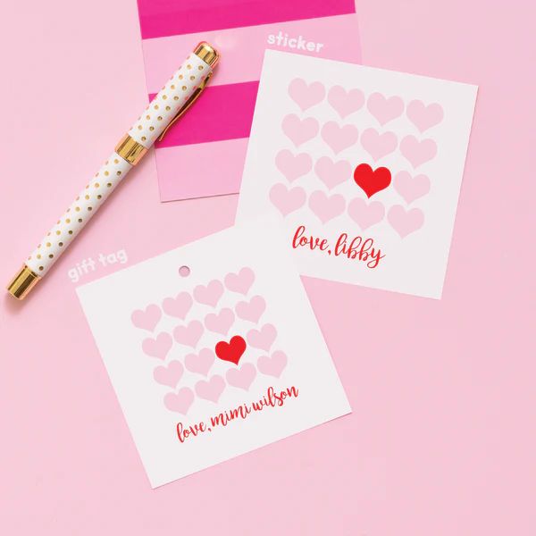 Multi Heart Red Valentine's Stickers or Gift Tags | Joy Creative Shop
