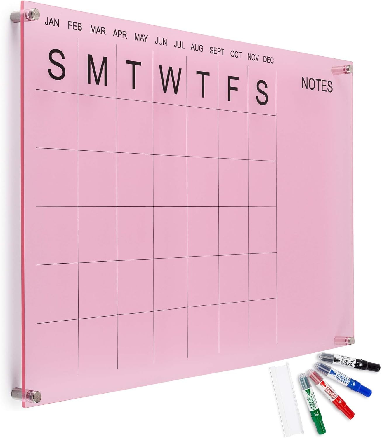 Acrylic Monthly Wall Calendar; Reusable Dry Erase Acrylic Calendar Organizer with 4 markers for H... | Amazon (US)