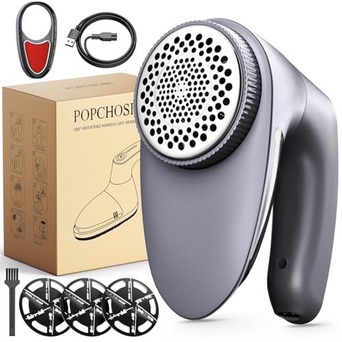 POPCHOSE Fabric Shaver for Clothing, Electric Lint Remover Sweater Shaver to Remove Pilling, Depiller for Clothes, Furniture, Couch, Fuzz with 6-Leaf Blades Extra, Electrostatic Brush | Amazon (US)