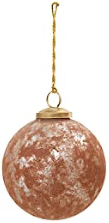 Amazon.com: Creative Co-Op Flocked Mercury Glass Ball Ornament, Rose and Silver : Home & Kitchen | Amazon (US)