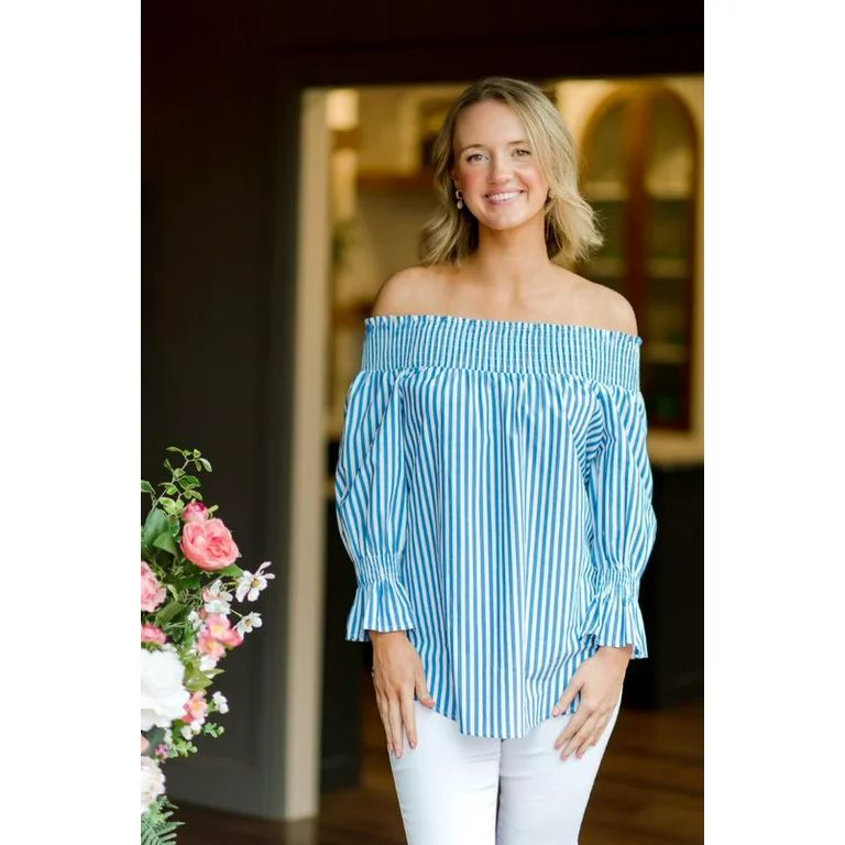 The Pioneer Woman Off The Shoulder 3/4 Sleeve Blouse, Women's | Walmart (US)
