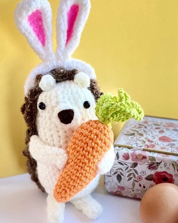 Crocheted Easter Hedgehog Easter Decoration Stuffed Bunny | Etsy | Etsy (US)