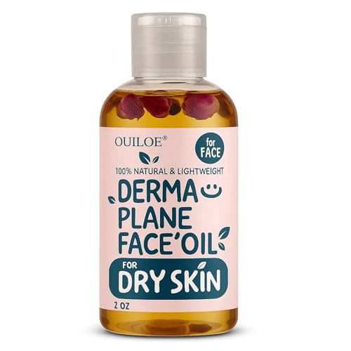 Dermaplane Oil for Women with Dry Skin - Face Shaving Oil - Non Comedogenic, Fragrance Free, Natural & Lightweight - Use with Dermaplane Razor for Women Face, 2oz by Ouiloe | Amazon (US)