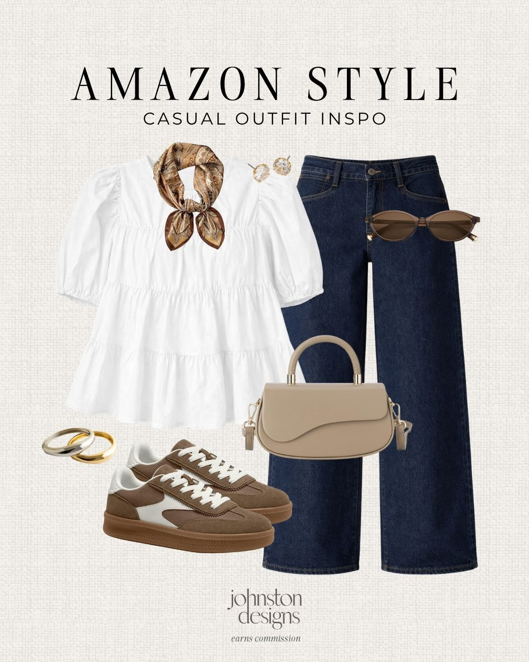 Amazon casual outfit inspo featuring white blouse, straight leg jeans, neutral sneakers, crossbody bag, and effortless everyday style. 🤍

Amazon fashion, casual outfit, everyday outfit, white blouse outfit, straight leg jeans, neutral outfit, spring outfit ideas, sneakers outfit, crossbody bag, minimal style, classic outfit, effortless style 

 #LTKootd