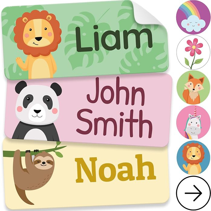 Personalized Name Labels for Kids (70 Labels) - Durable & Waterproof Custom Name Stickers for Clo... | Amazon (US)