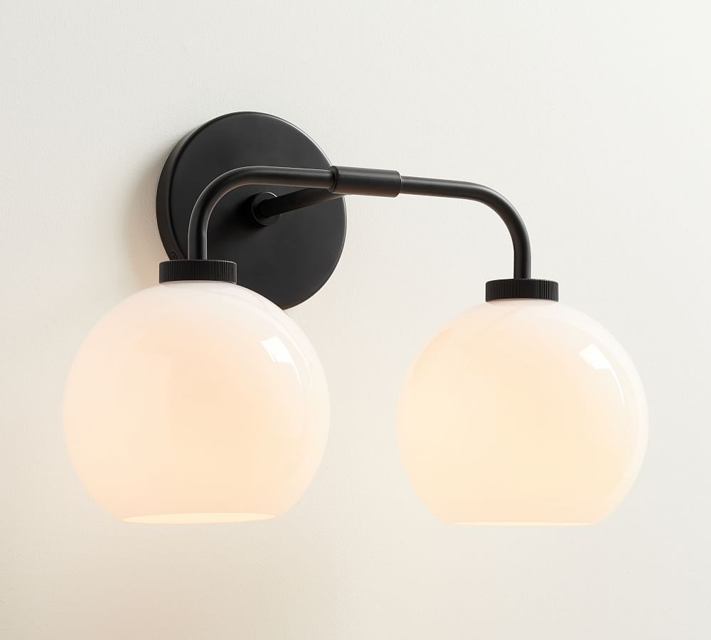 Reagan Milk Double Globe Sconce | Pottery Barn (US)