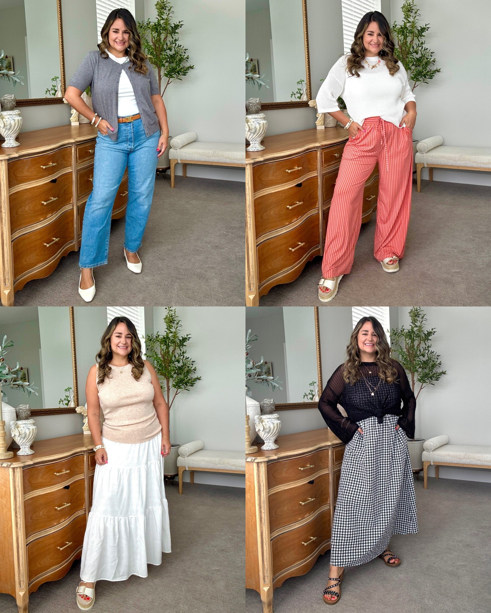 Teacher outfits I’m loving! Have you tried pairing a summer sweater with a cute dress, maxi skirt, funky trousers, or straight leg jeans?! 

Size down in the sweaters!

Back to school, teacher outfit inspo, striped pants, Levi’s, petite jeans, white skirt, gingham, summer outfit, pre-fall outfit, casual outfit, comfy outfit, Amazon fashion, midsize, over 30

#LTKPetite #LTKMidsize #LTKSeasonal