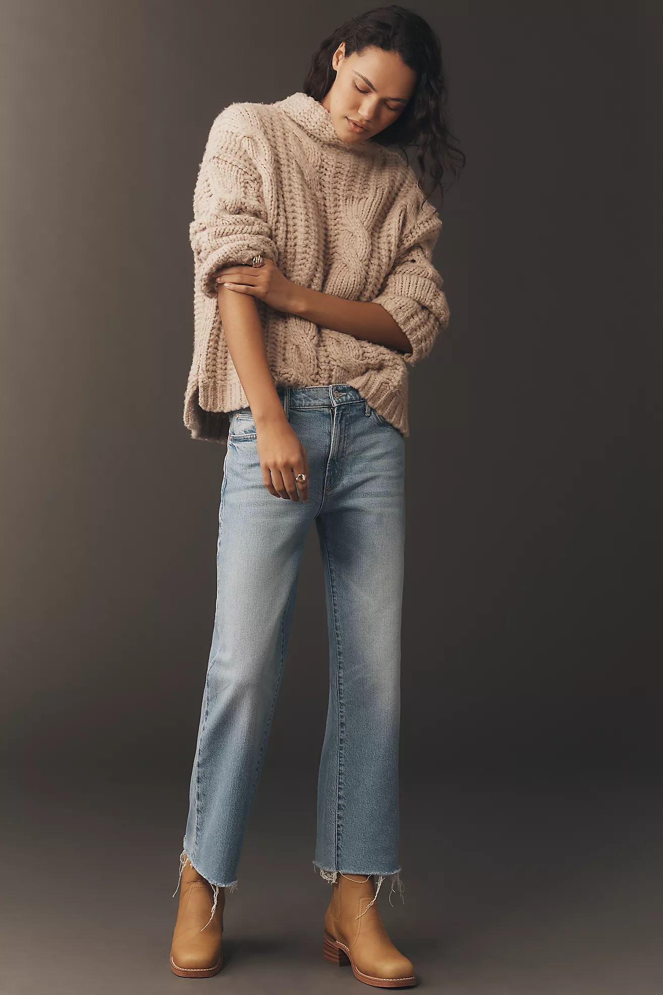 MOTHER Kick It Ankle Mid-Rise Straight-Leg Jeans | Anthropologie (US)