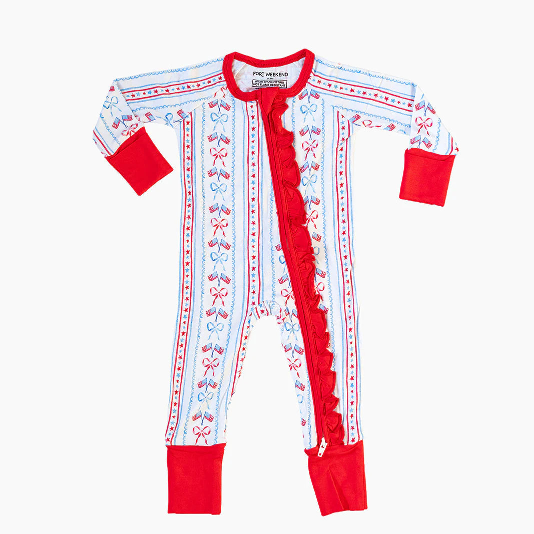The Americana Bamboo Convertible Zipper Pajama | Fort Weekend