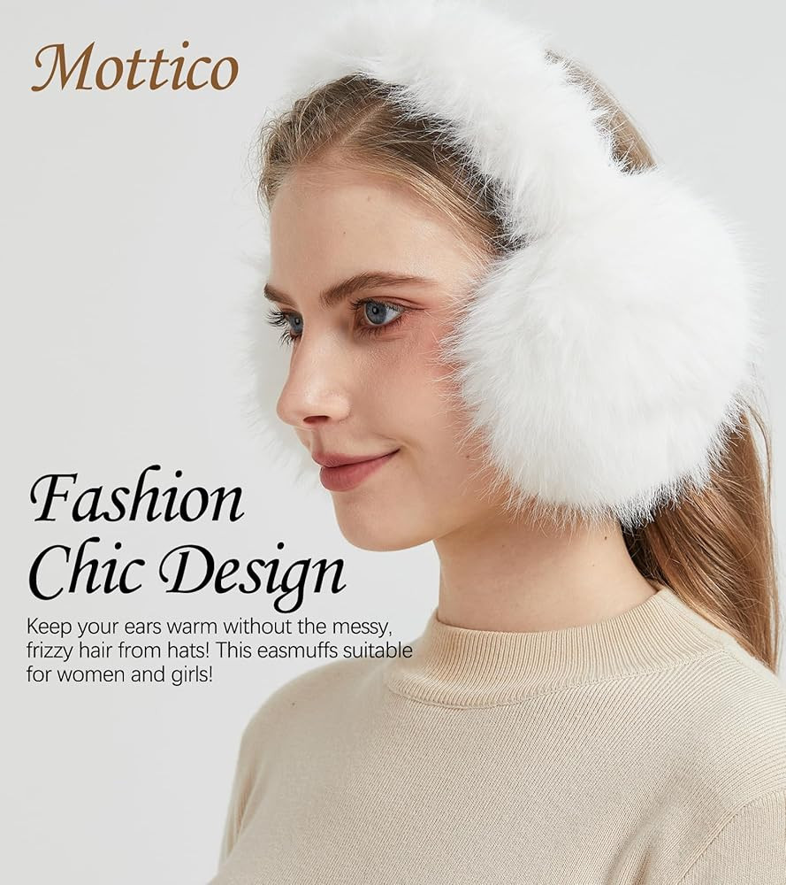 Winter Ear muffs for Women Men, Fluffy Ear Warmer with Thick Faux Ear Covers, Foldable for Conven... | Amazon (US)