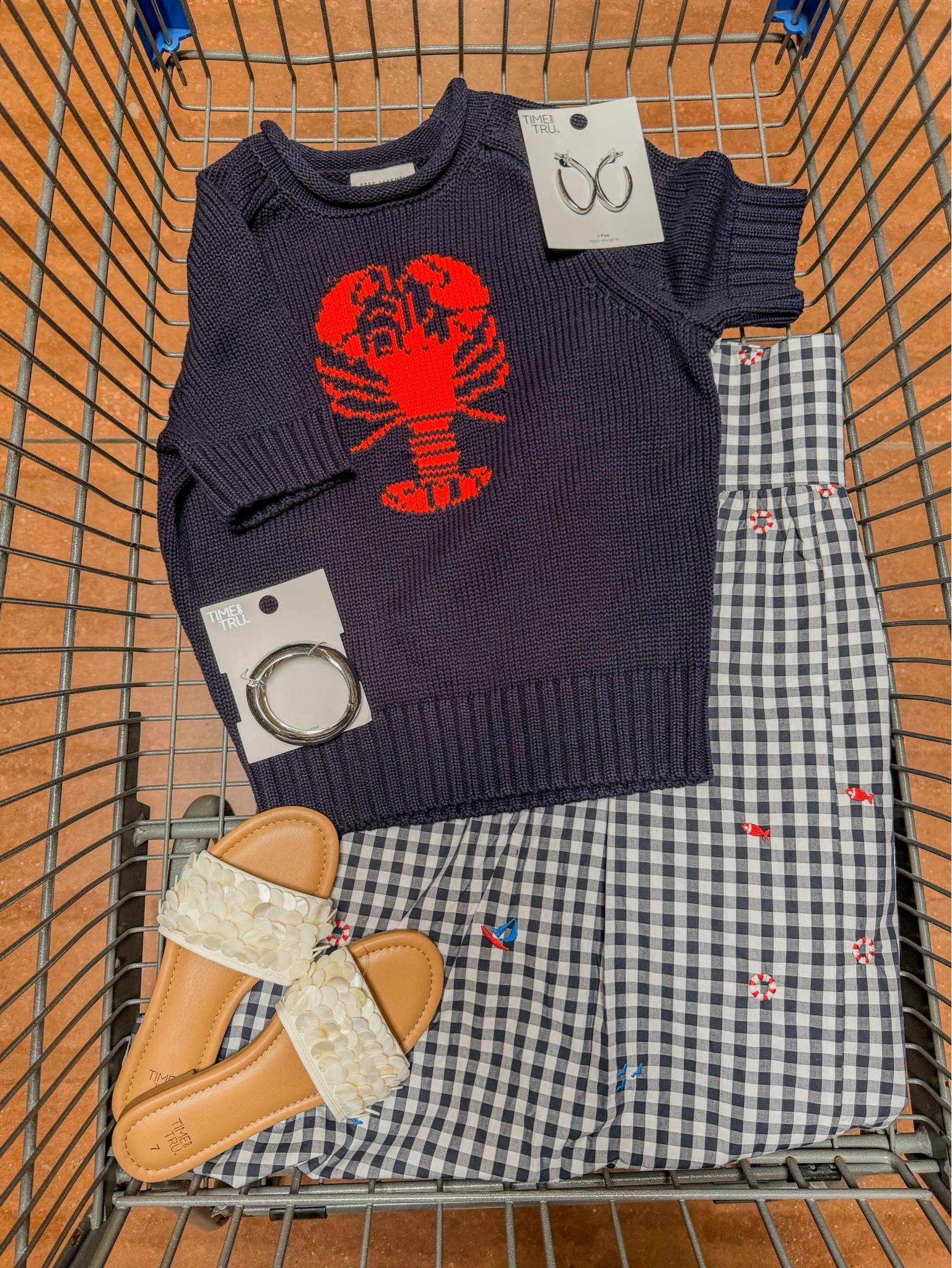 Classic Americana with a coastal twist ❤️🦞 The lobster sweater, gingham skirt, and woven sandals are giving summer vacation, seaside dinners, and Fourth of July weekend vibes.

#LTKootd #LTKgrwm #LTKSeasonal