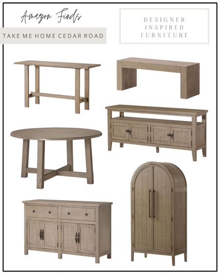 This new furniture line on Amazon is incredible. Gorgeous designer inspired pieces!! All of these come in four different wood finishes. Most pieces are solid wood! 

Amazon furniture, Amazon home, Amazon finds, console table, accent bench, tv stand, sideboard, armoire, arched cabinet, console table, round dining table, wood bench, entryway table, living room, bedroom, dining room, entryway Amazon home, Amazon finds, wood furniture, solid wood furniture 

#LTKhome