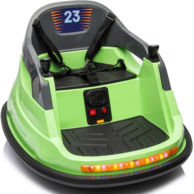 Outfunny 6V Bumper Car for Kids, Ride on Toys Bumper Car for Toddlers with Remote & Music - Green | Walmart (US)