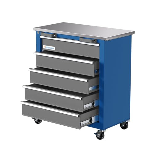 LARBANKE 5-Drawer Rolling Tool Chest,Tool Cabinet on Wheels with Keyed Locking System and Drawer Liners,Tool Chest with Link Buckle and can be Combined to Large Cabinet Set,for Warehouse,Garage | Amazon (US)