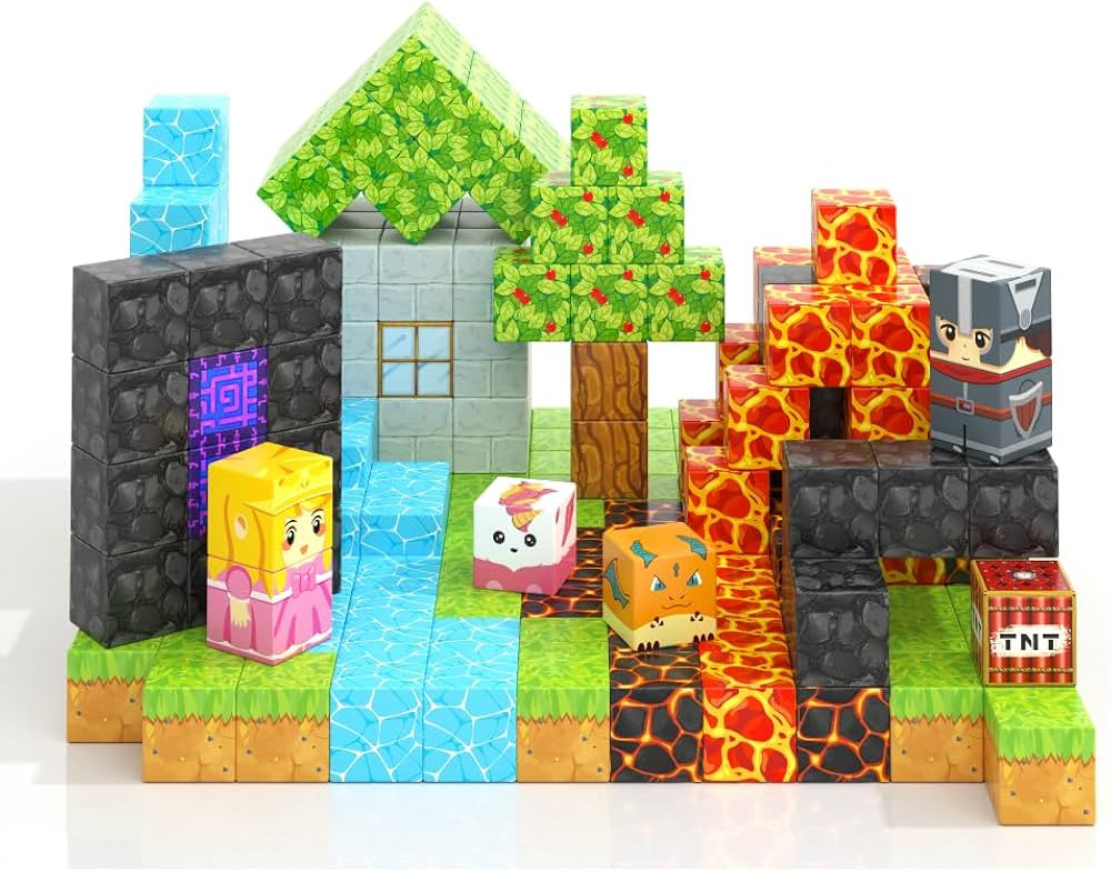Magnetic Blocks - Build Mine Magnet World Magic Portal Forest Edition, Magnet Building Blocks Kid... | Amazon (US)