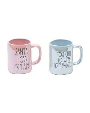 2pk Ugly Sweater Santa Mug Set | TJ Maxx