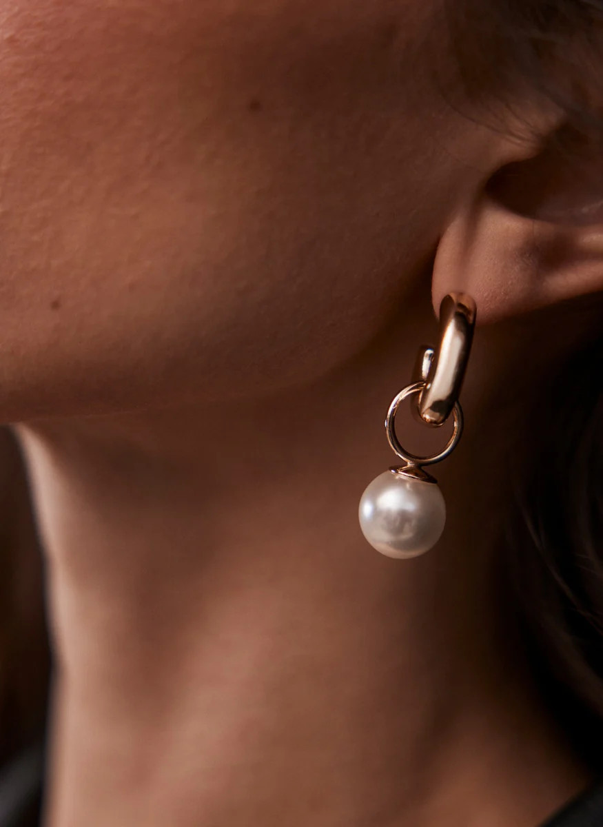 Gold Tone Pearl Earrings | Mint Velvet