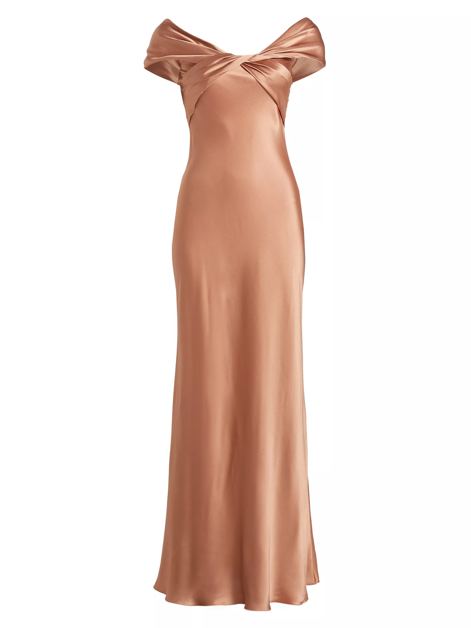 Satin Off-The-Shoulder Gown | Saks Fifth Avenue