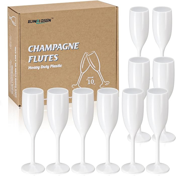 XUWAIDSGN Champagne Flute Acrylic Champagne Glasses Wedding Toasting Champagne Flute Goblet Plast... | Amazon (US)