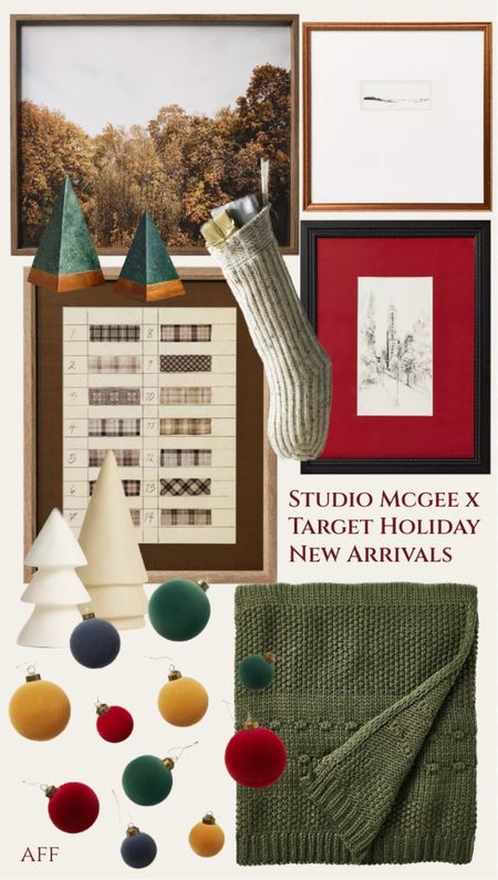 New Studio McGee x Target arrivals! Lots of Christmas decorations that will probably set out early! …………….. christmas blanket, woven blanket, throw blanket, green blanket, velvet ornaments, velvet Christmas ornaments, Christmas art, wall art, fall wall art, fall art, simple art, minimal art, abstract art, large wall art, black frame art, gold frame art, rustic christmas decor, ceramic christmas trees, ceramic trees, ornament set, tree art, ribbon art, target finds, target new arrivals, target christmas decorations, sweater stocking Christmas stocking mantle decor mantel decor, christmas decorations under $20, stone christmas tree, marble tree, stone tree, target finds, cb2 dupe, crate and barrel dupe, home decor 

#LTKfamily #LTKhome #LTKHoliday