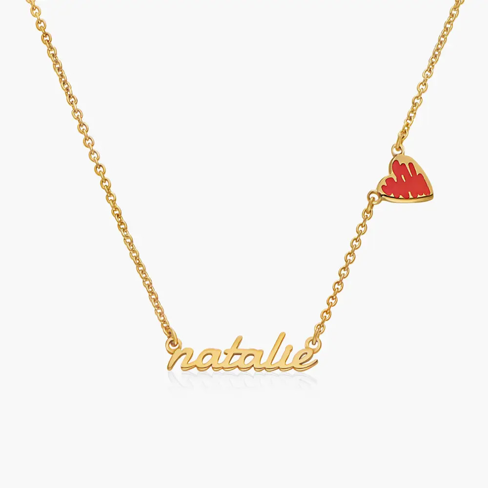 Heartbeat Name Necklace - Gold | Oak & Luna (US)