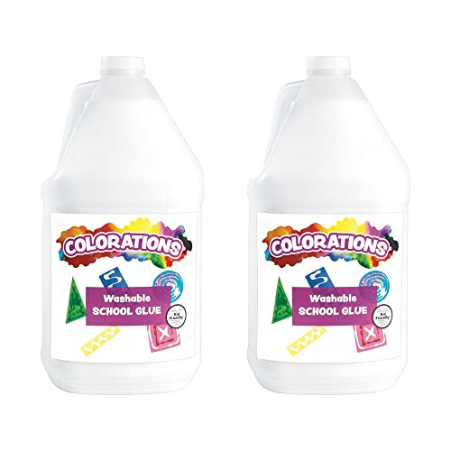 Colorations White School Liquid Glue, 2 gallons, Dries Clear, Gluing, Crafts, School Supplies, Classroom, Projects, Washable School Glue, Non Toxic Glue | Amazon (US)