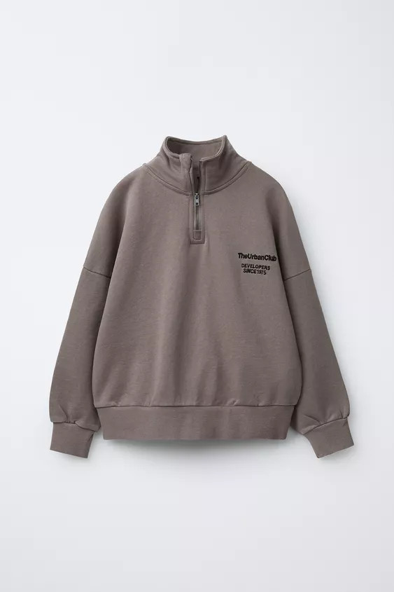 PLUSH SWEATSHIRT WITH SLOGAN | Zara UK