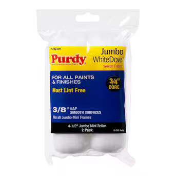 Purdy 2 -Pack 4.5-in x 3/8-in Nap WhiteDove Smooth Mini Woven Paint Roller Cover Lowes.com | Lowe's
