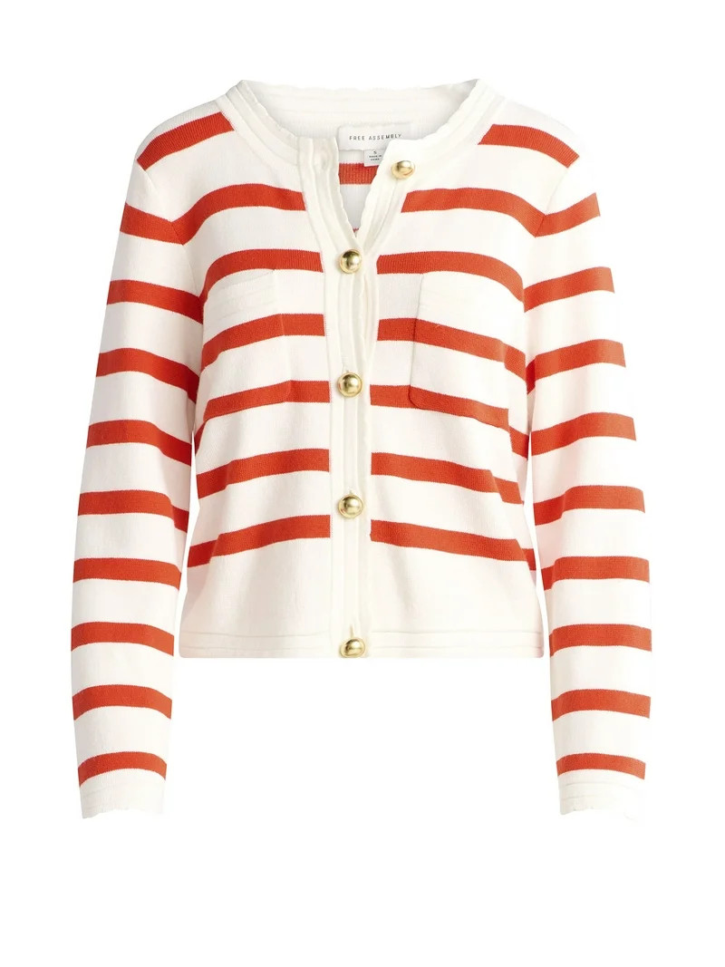 Free Assembly Women's Pocket Cardigan Sweater with Long Sleeves, Sizes XS-XXL | Walmart (US)