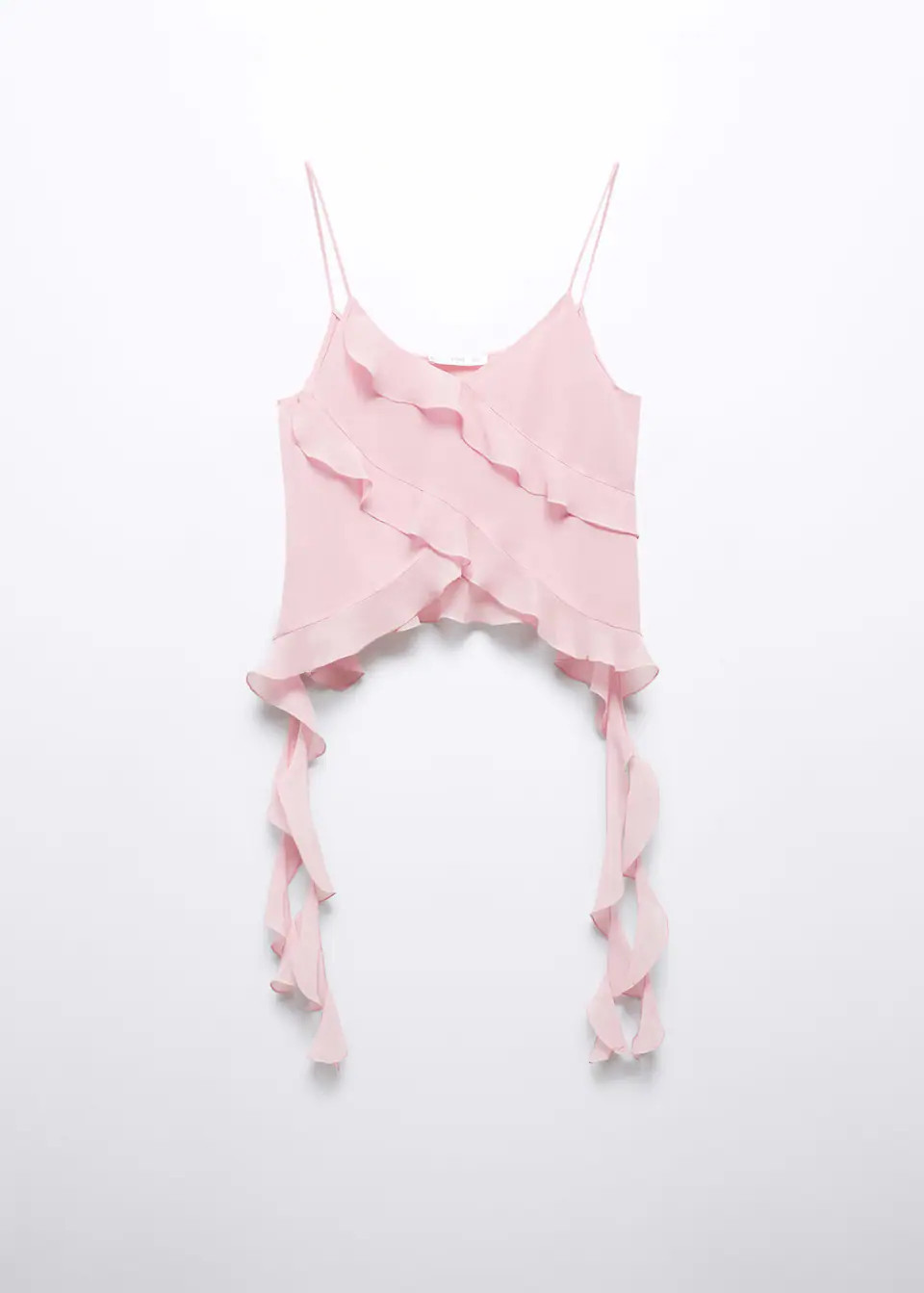 Chiffon ruffle top -  Women | Mango USA | MANGO (US)