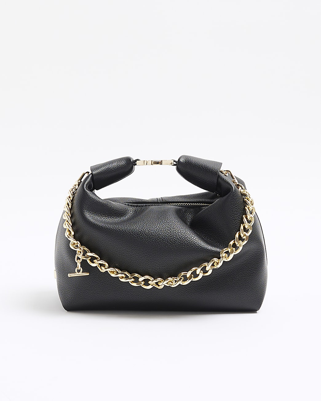 Black buckle handle mini chain clutch bag | River Island (UK & IE)