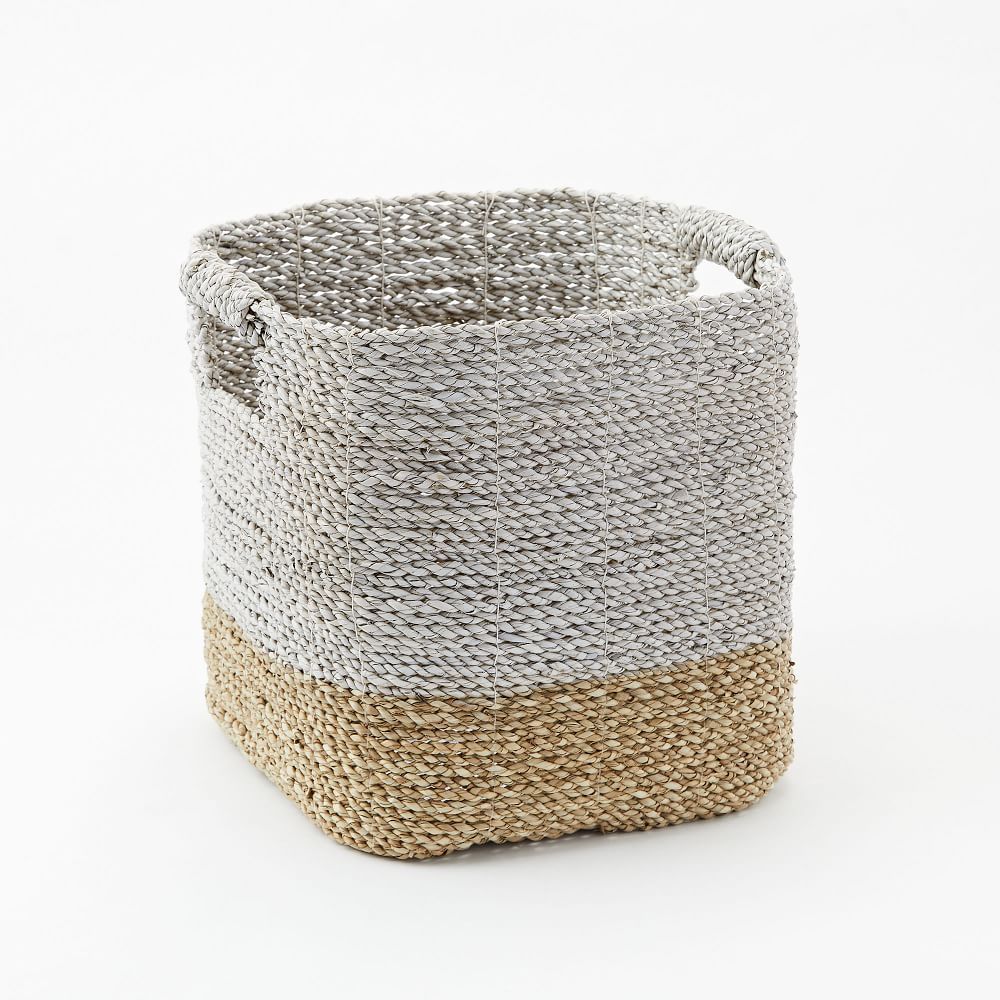 Two-Tone Woven Baskets - Natural/White | West Elm (US)