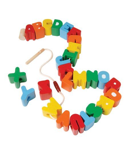 Alphabet Wood Lacing Bead Set | Zulily
