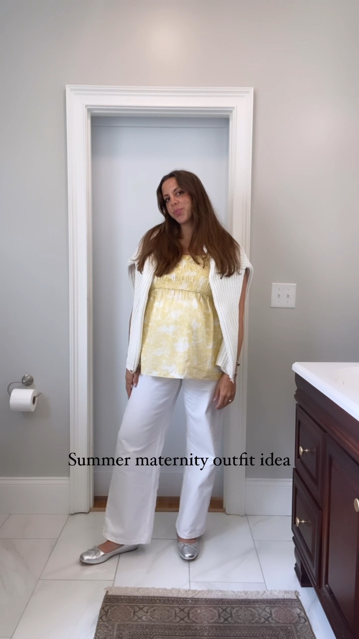 Cute summer maternity outfit idea! Every individual piece is under $50! 

#LTKFindsUnder50 #LTKBump #LTKSummerSales