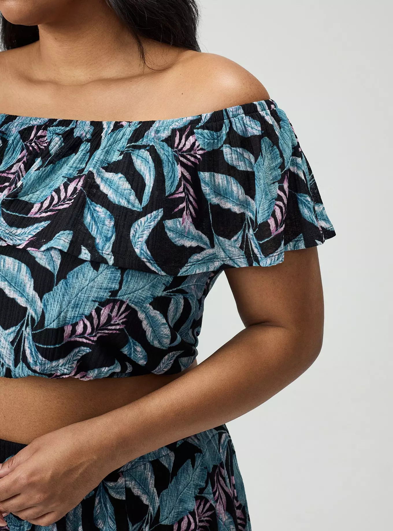 Off-Shoulder Hi-Low Skirt Set | Torrid (US & Canada)